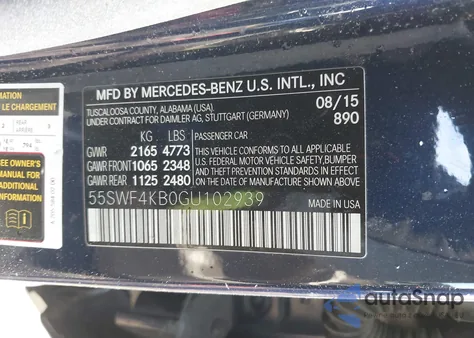 2016 Mercedes-Benz C 300 4Matic from USA, damaged, VIN 55SWF4KB0GU102939